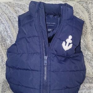 Janie and Jack Navy Puffer Vest with Anchor